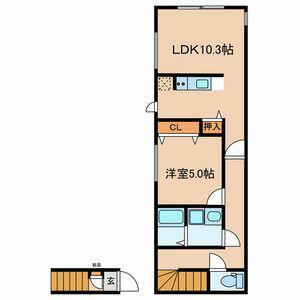 アザレ東武練馬(1LDK/2階)の間取り写真