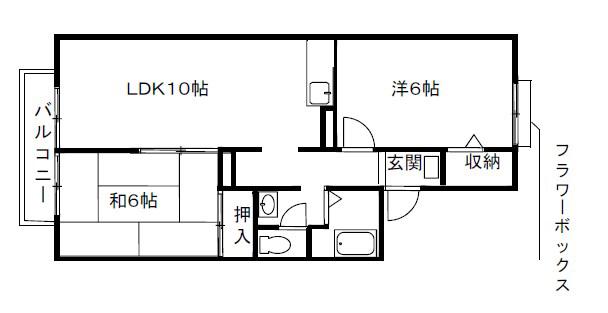 WIN68(2LDK/1階)の間取り写真