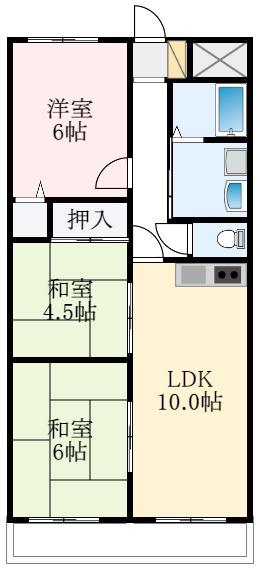 メゾンアルカディア(3LDK/2階)の間取り写真
