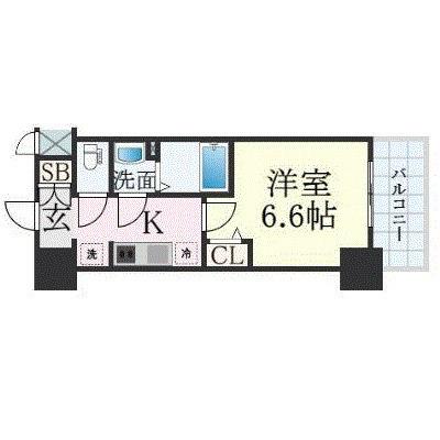 プレサンス兵庫駅前(1K/6階)の間取り写真