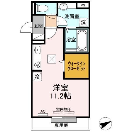 LIEU DE REPOS(ワンルーム/1階)の間取り写真