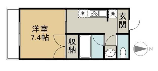 CONTINUE(1K/1階)の間取り写真