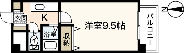 パラーシオ(1K/7階)の間取り写真