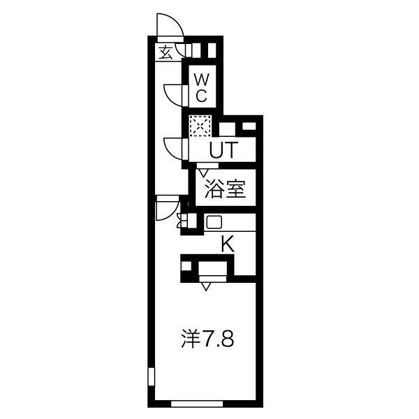 クレストタップ大曽根(1K/1階)の間取り写真