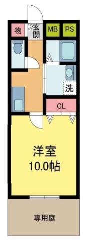 ル・ルゥ甲子園口(1K/1階)の間取り写真