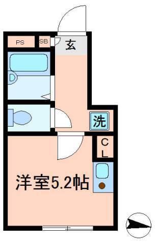 イルミナハイム笹塚(ワンルーム/1階)の間取り写真