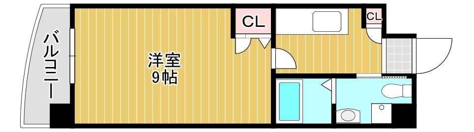 ベルガ北方(1K/5階)の間取り写真