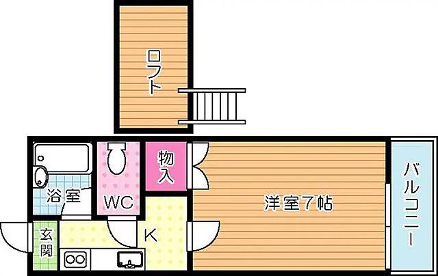 ソフィー21(1K/1階)の間取り写真