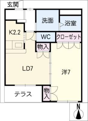 ピュアハーモニー(1LDK/1階)の間取り写真