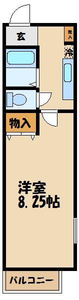キャッスルハウス(1K/1階)の間取り写真