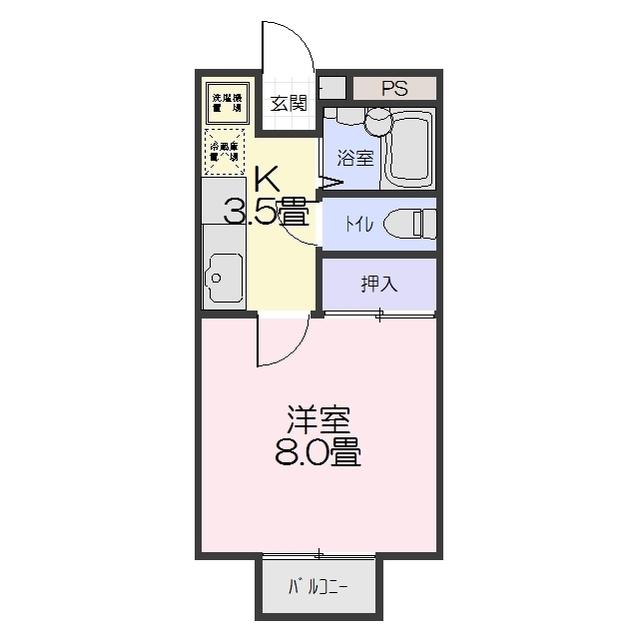 リバーハイツタワラ(1K/1階)の間取り写真
