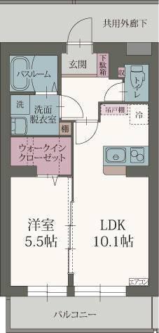 アルカディア(1LDK/2階)の間取り写真