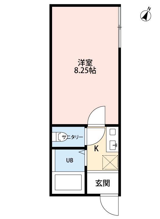 GRACEAIR NISHIHACHIOJI(1K/1階)の間取り写真