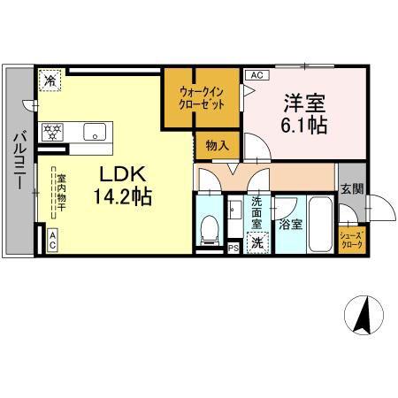 ジョイハイツ(1LDK/3階)の間取り写真