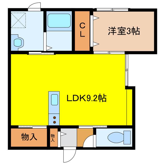 KOS NOGINOMORI(1LDK/1階)の間取り写真