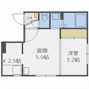 アーバンクラスタ南平岸VII(1DK/4階)の間取り写真