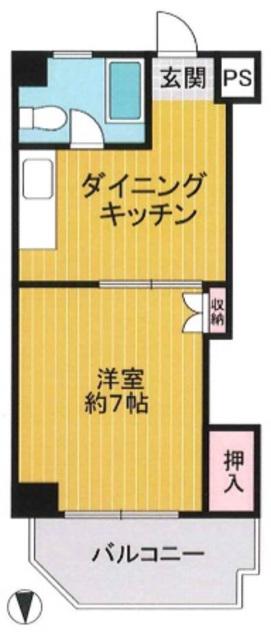 新大阪野元ビル(1DK/2階)の間取り写真