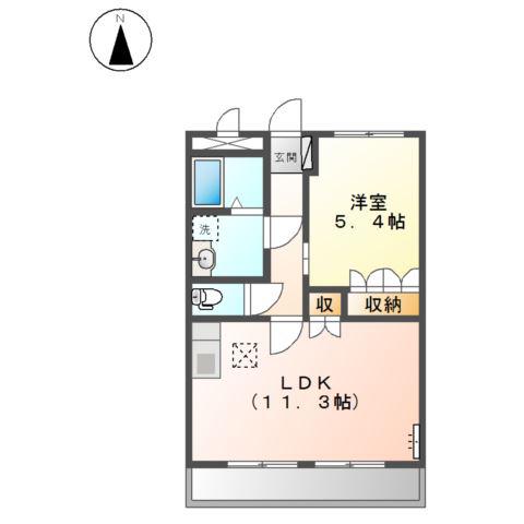 メゾンフレグランス(1LDK/1階)の間取り写真
