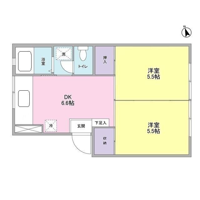 コウワマンション(2DK/3階)の間取り写真