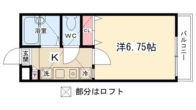 ロッシェル古淵第5(1K/3階)の間取り写真