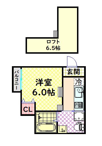 デュナメス深井ネット(1SK/1階)の間取り写真