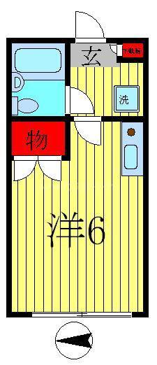 スクエア金町(ワンルーム/1階)の間取り写真