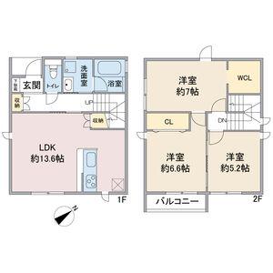 クーボライト植田山(3LDK/2階)の間取り写真