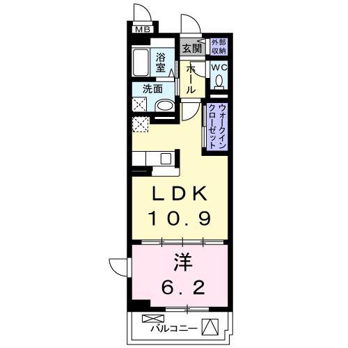 アルカディアI(1LDK/1階)の間取り写真