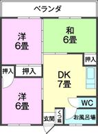 リーゼンシーワタリ(3DK/2階)の間取り写真