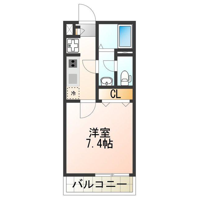 リブリ・西今川(1K/2階)の間取り写真