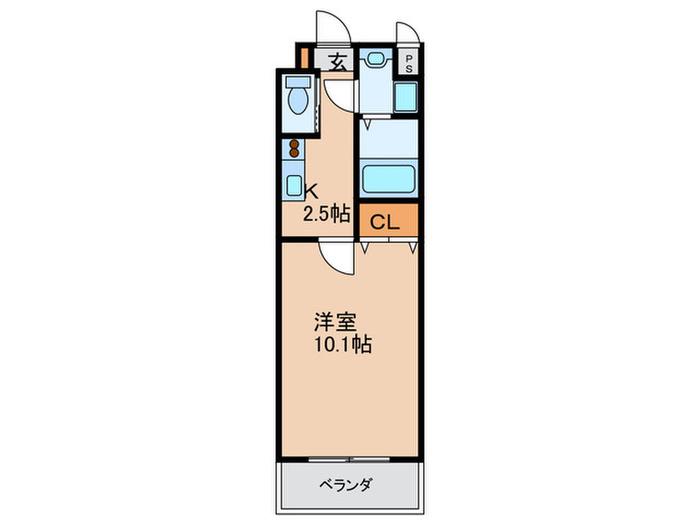 ラフィーネ塚本(1K/1階)の間取り写真