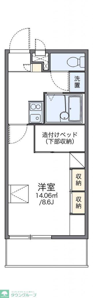 レオパレスサンブリッジIV(1K/2階)の間取り写真