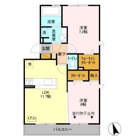 グランデ八潮I(2LDK/1階)の間取り写真