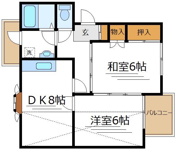 メゾンGP(2DK/3階)の間取り写真