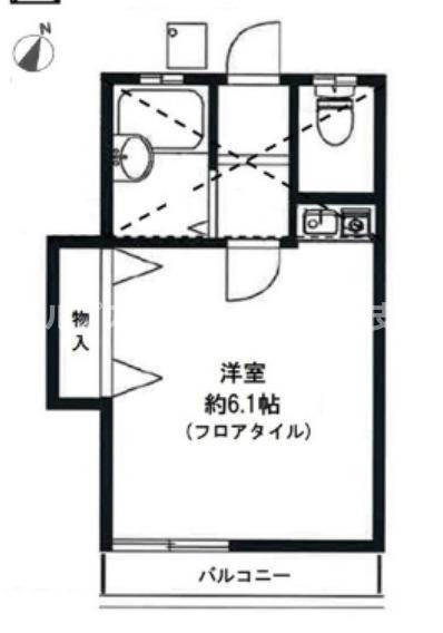 グリーンホームIII(ワンルーム/2階)の間取り写真
