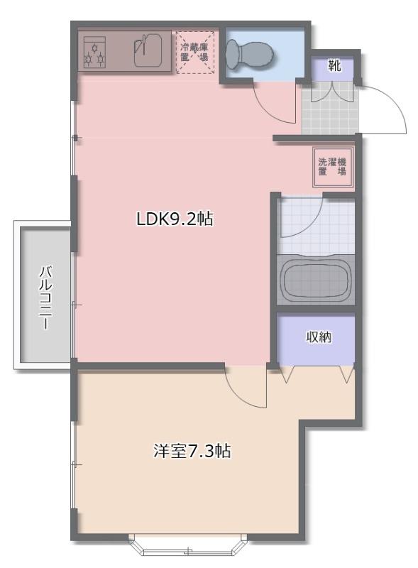 中村南1丁目アパート(1LDK/3階)の間取り写真