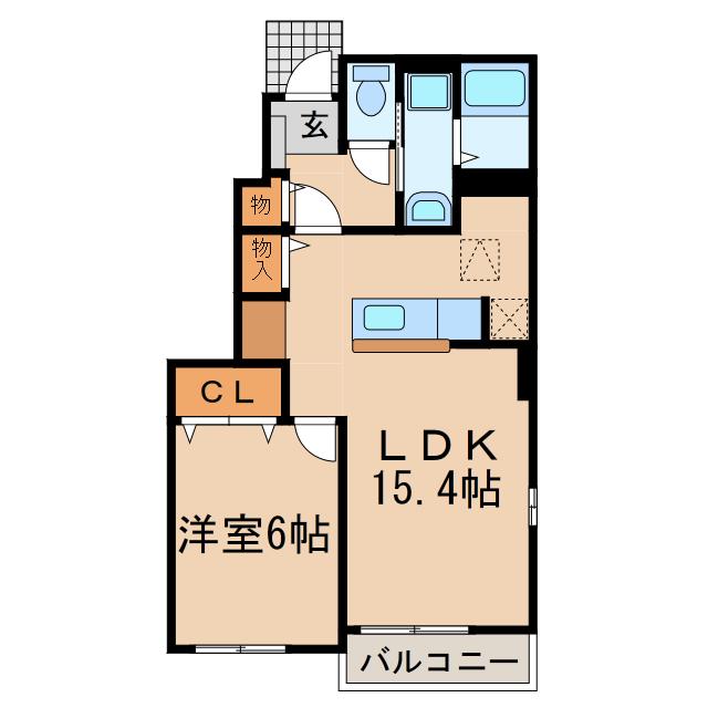 アルドーレ(1LDK/1階)の間取り写真
