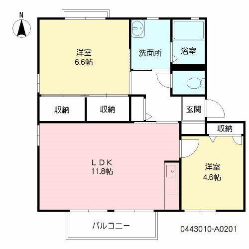 プレジールすがや(2LDK/2階)の間取り写真