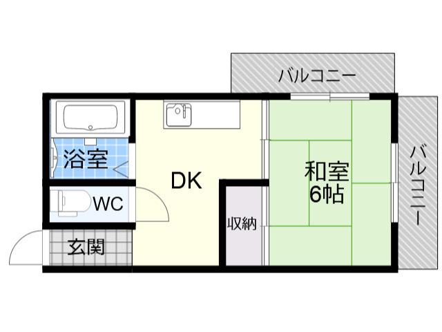 マンション都(1DK/3階)の間取り写真