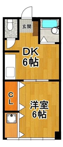 大正橋第一ビル(1DK/3階)の間取り写真
