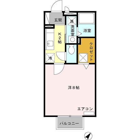 フロレスター久我山3丁目-(1K/1階)の間取り写真