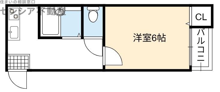 サンスリーハイツ京橋(1K/5階)の間取り写真