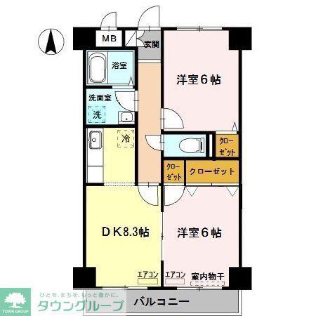 柚の木マンション(2DK/3階)の間取り写真