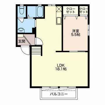 フレグランス本市場A(1LDK/1階)の間取り写真