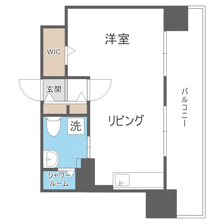 ダイアパレス南3条(1DK/9階)の間取り写真