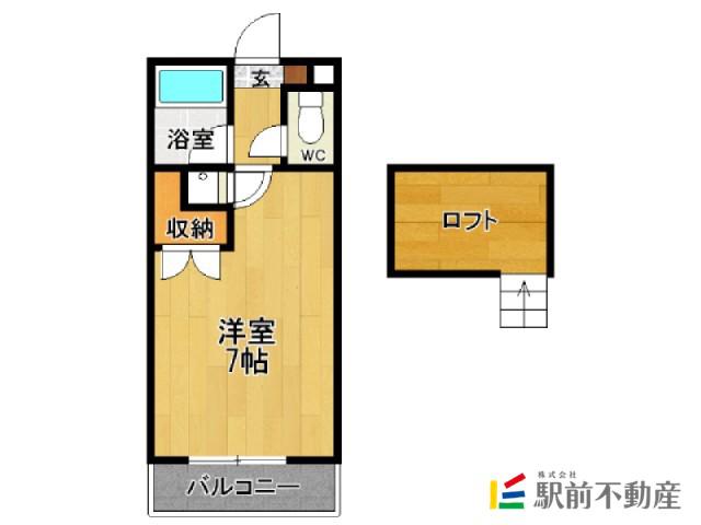 OAK VILLAちくしの 10TH(1K/5階)の間取り写真