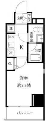 T S GARDEN東池袋(1K/11階)の間取り写真