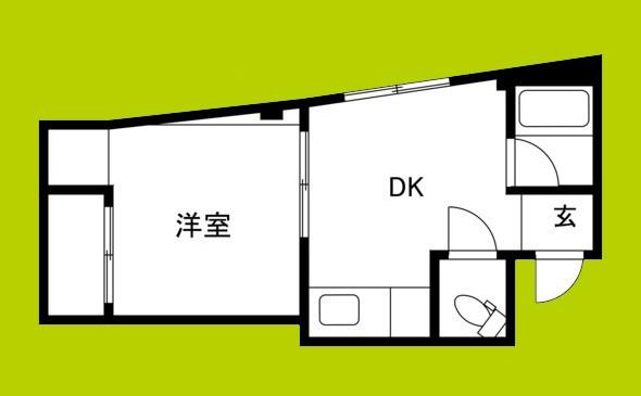 明豊ビル(1DK/3階)の間取り写真