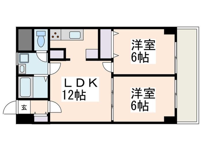 藤ヶ丘マイシティ(2LDK/5階)の間取り写真
