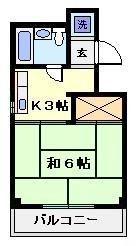 東栄マンション(1K/3階)の間取り写真